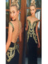 Scoop Sequins Mermaid Yarn Satin Prom Dresses LBQ3786